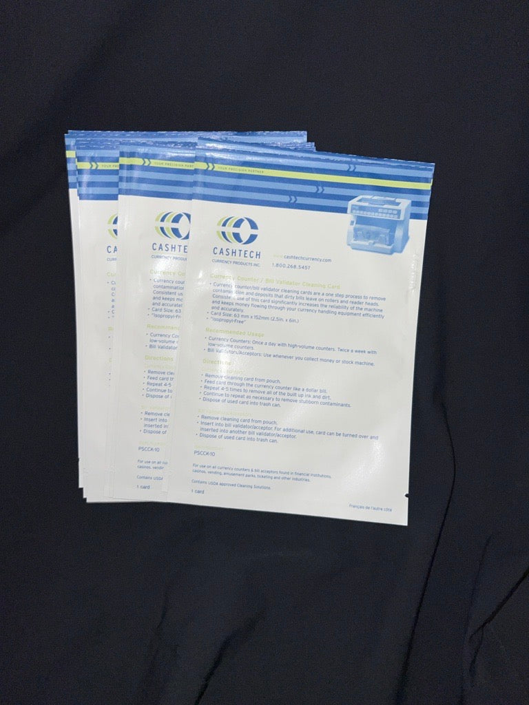 Cartes de nettoyage pour compteurs de devises PSCCK-10 (paquet de 10 cartes).