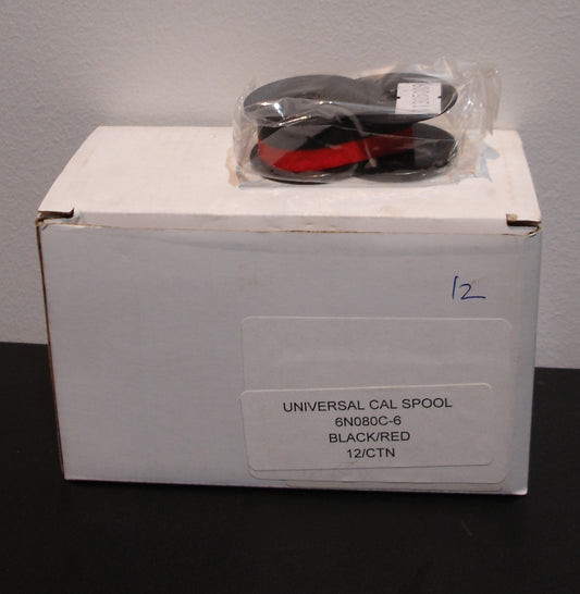 6N080C-6 Universal Printer Ribbon (Red & Black) (12/box).