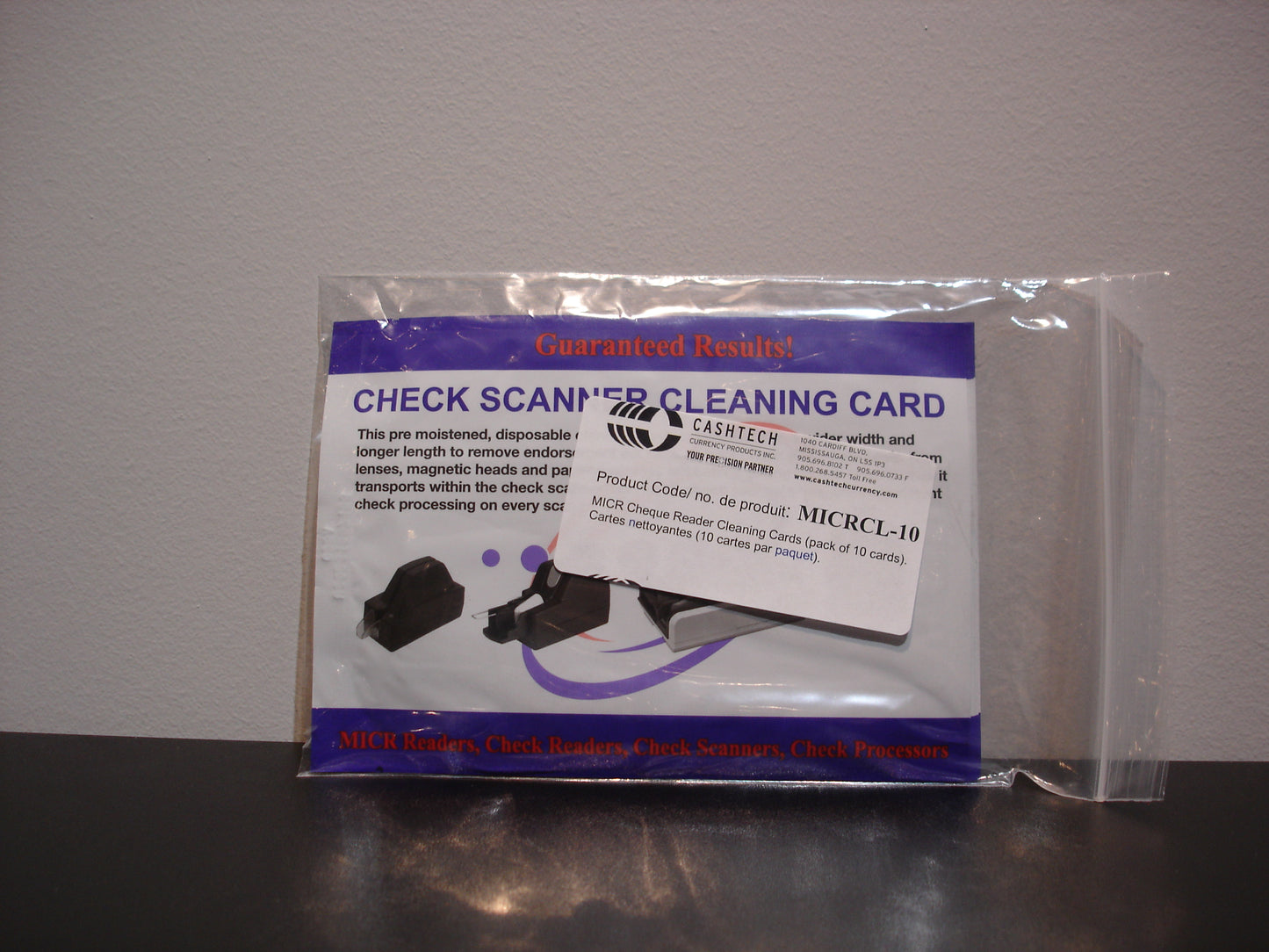 MICRCL-10 Cheque Reader Cleaning Cards (package of 10 cards).